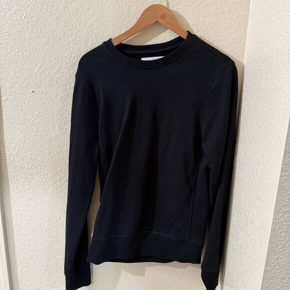 Mott and Bow French Terry Crewneck Sweatshirt Extra-Small Black Grey EUC Jeans - Picture 1 of 4